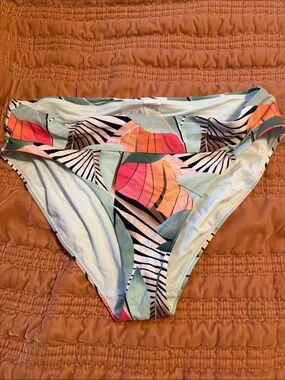 Calia Tropical Print Bikini Bottoms - Mint & Coral